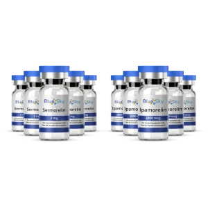 Sermorelin and Ipamorelin bundle: 5 vials of Sermorelin 2mg and 5 vials of Ipamorelin 2mg